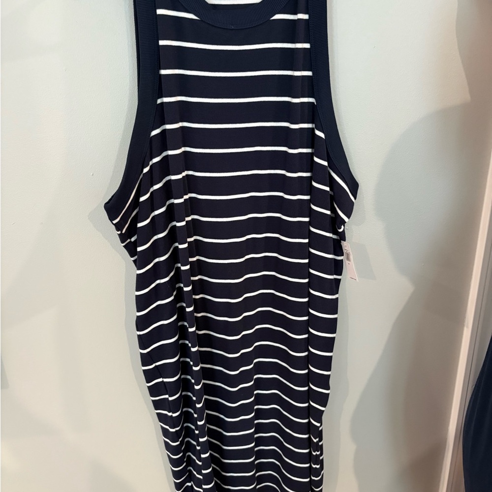 Old Navy Blue and White Halter Sheath Dress